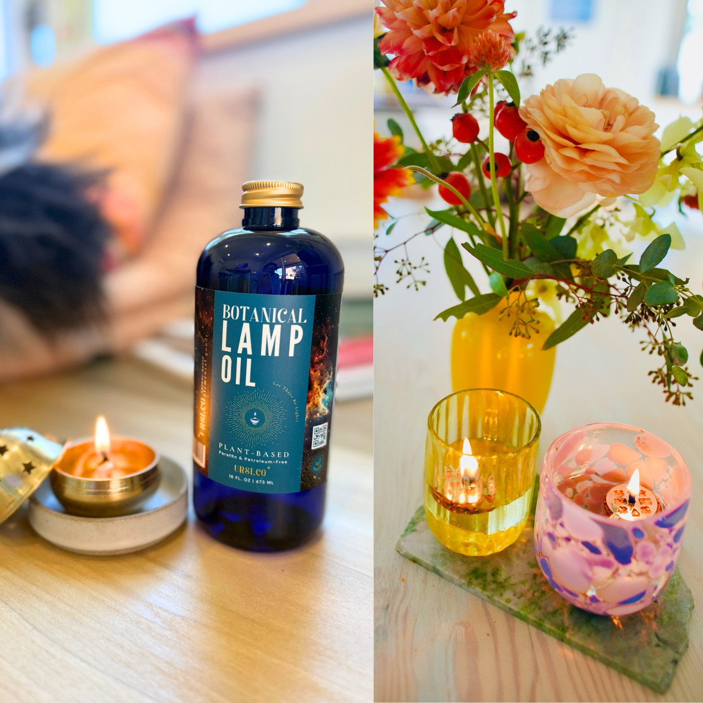 Botanical Lamp Oil for Light, Meditation, Dinners & Spas