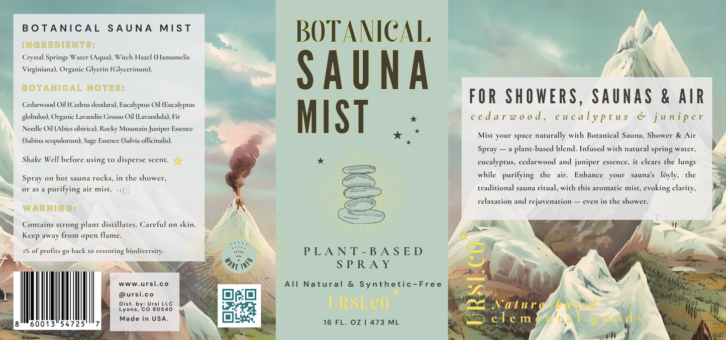 16 ounce Botanical Sauna Mist for Showers, Sauna and Air